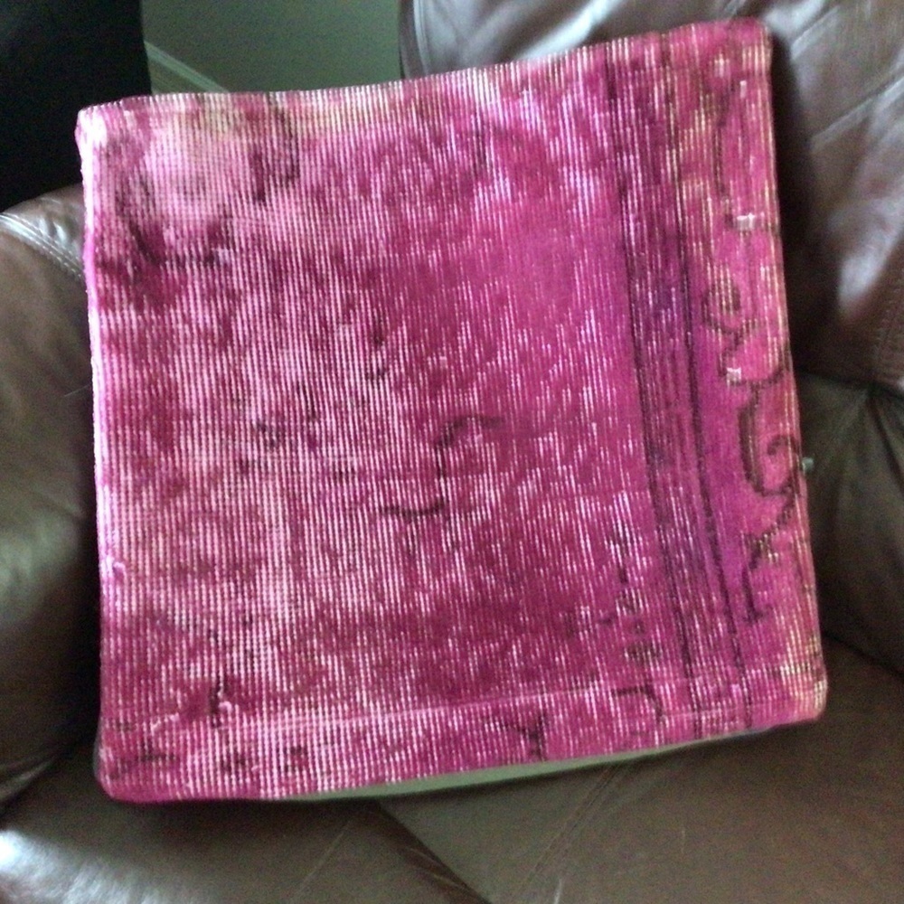 NWT IKEA Bokarv Turkish Kilim Wool Pink Cushion Cover 20”x20”